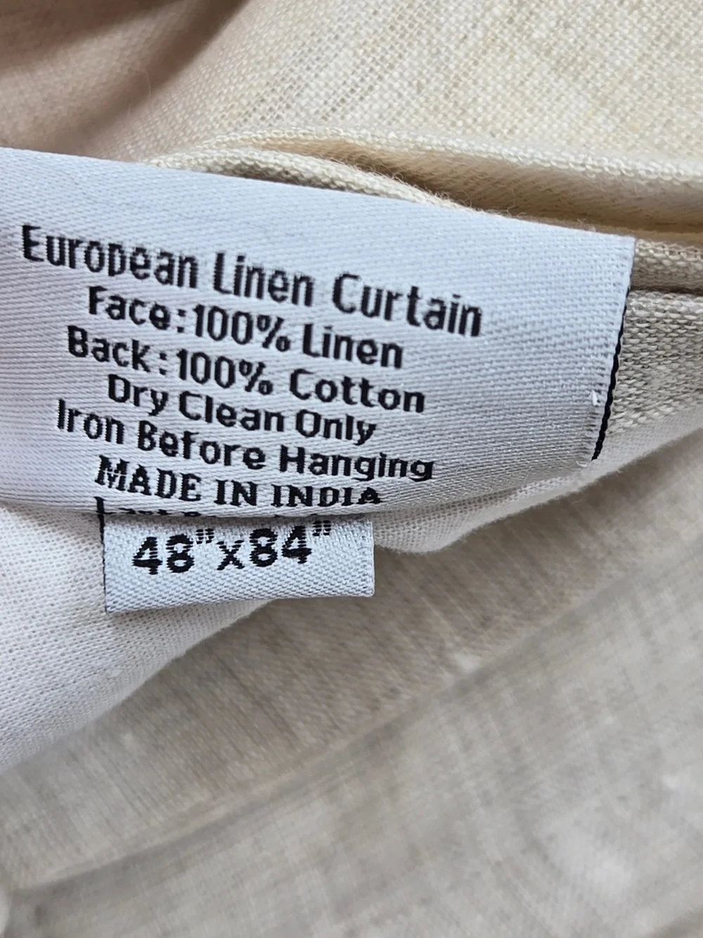 QUINCE Set Of 2 48x84 European Linen Curtains Flax 0060